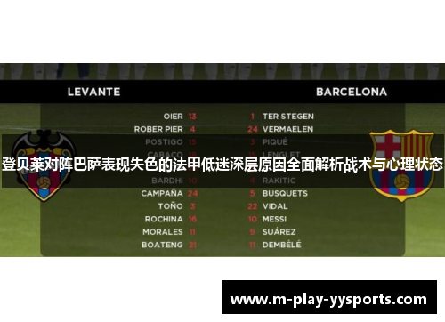 登贝莱对阵巴萨表现失色的法甲低迷深层原因全面解析战术与心理状态